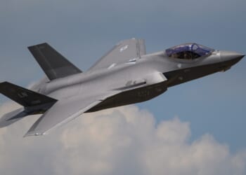 An F-35 Lightning II in flight.