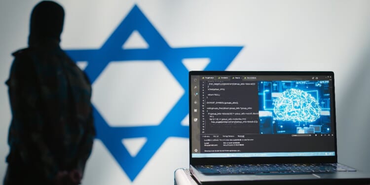 AI software on laptop used by state of Israel security services to prevent terrorism attacks.