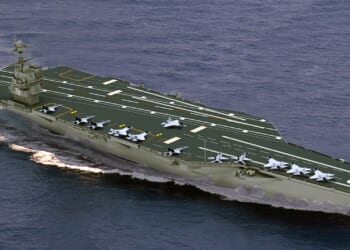 A drawing of the USS John F. Kennedy.