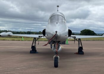 An Argentine A-4AF Fighterhawk fighter jet.