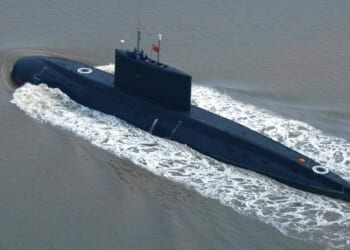 A Chinese submarine at sea.