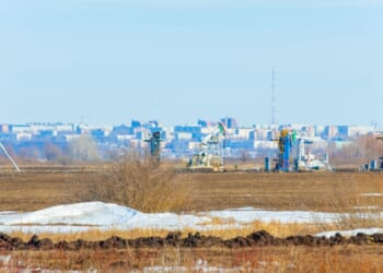 Gas works in Kazakhstan