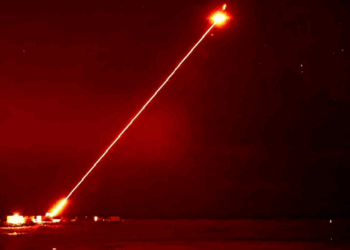 A test of the UK's DragonFire anti-drone laser.