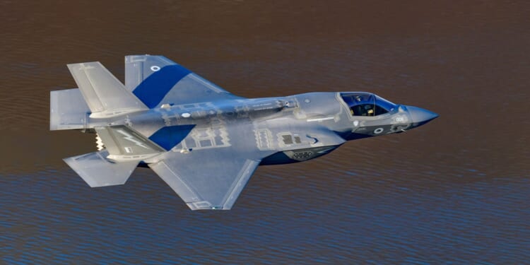 A Royal Air Force F-35 in flight.