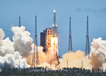 A Chinese rocket launch.