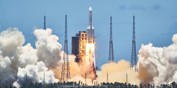 A Chinese rocket launch.