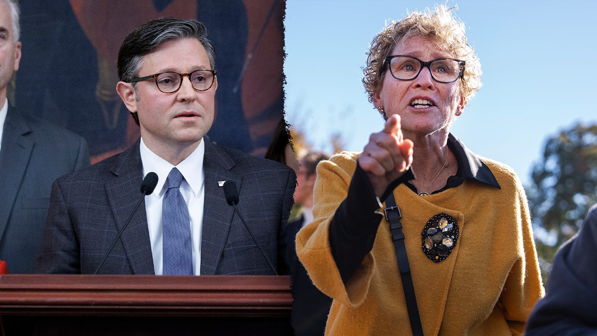 Speaker Mike Johnson clashing with Rep. Chrissy Houlahan