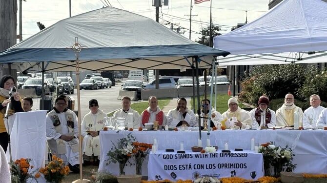 All Saints Day 2025 Mass outside Broadview Detention Center