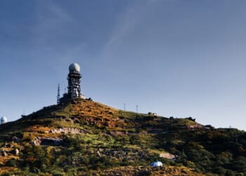 A Chinese radar on a hill.