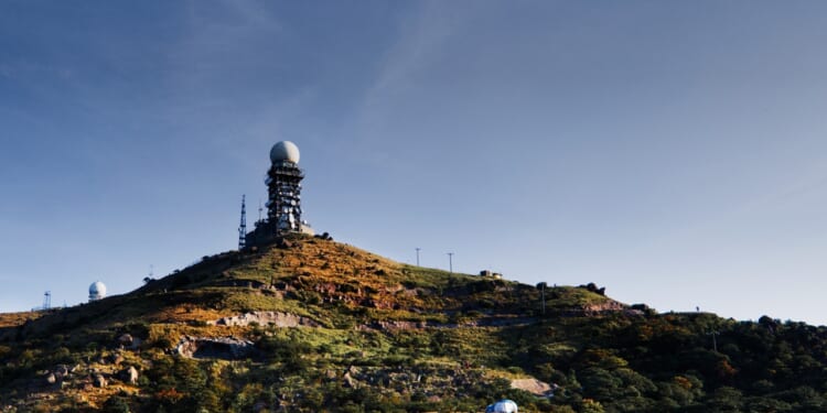 A Chinese radar on a hill.