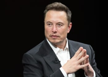 Elon Musk at a conference.