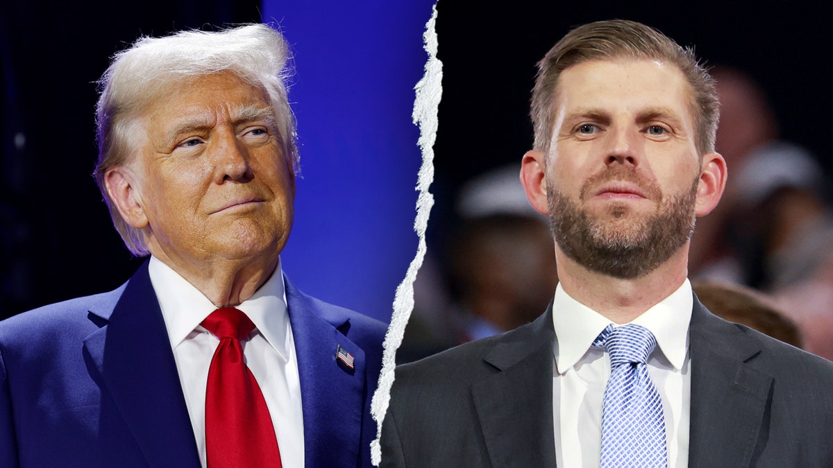 Split image of Donald Trump and Eric Trump