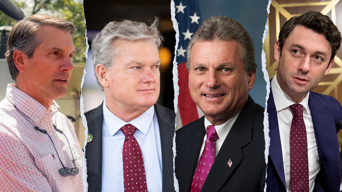 Left to right: Derek Dooley, Rep. Mike Collins, R-Ga., Rep. Buddy Carter, R-Ga., and Sen. Jon Ossoff, D-Ga.