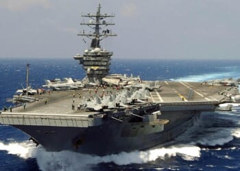 The USS Dwight D. Eisenhower at sail.