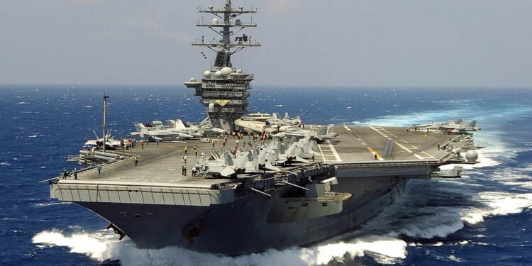 The USS Dwight D. Eisenhower at sail.