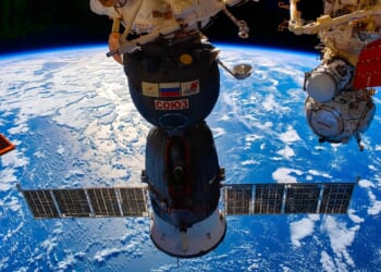 A Russian Soyuz spacecraft on the ISS.