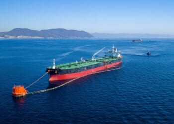 Oil tanker on the Caspian Sea.