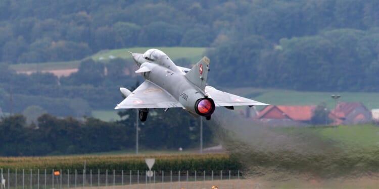A Dassault Mirage III taking off.