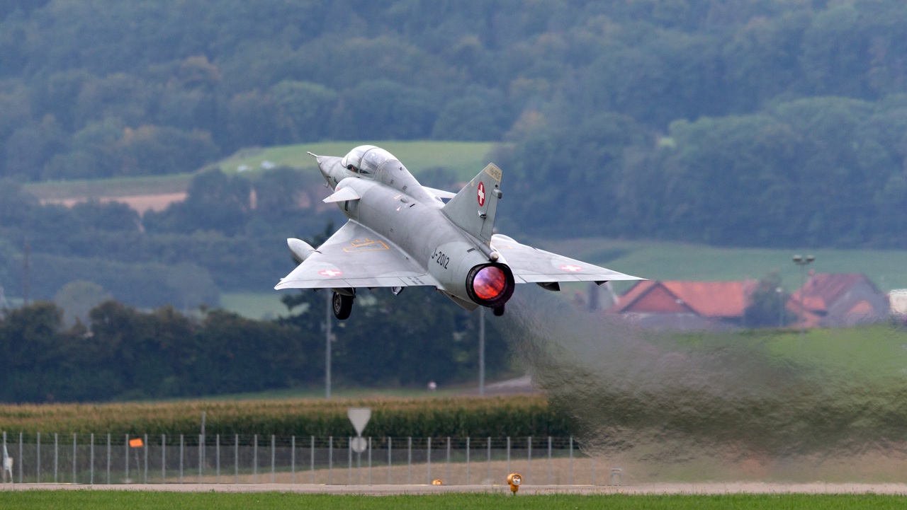 A Dassault Mirage III taking off.