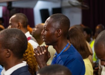 Parishioners at a church in Akute Ogun State, Nigeria,