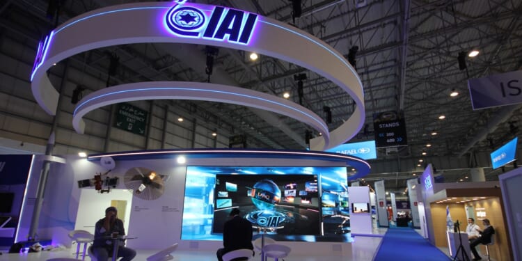 An IAI booth at an arms show.