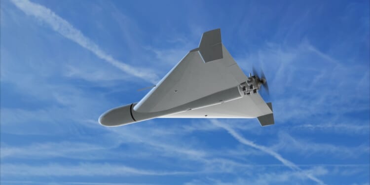 A Shahed drone, seen from its underside.