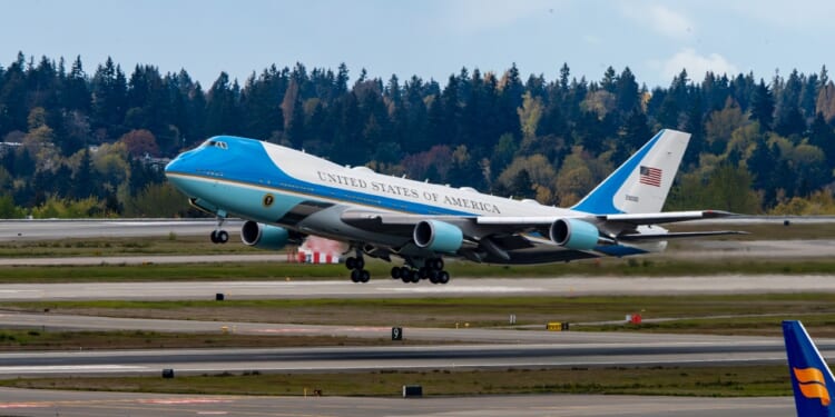 Air Force One taking off.