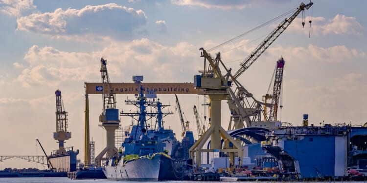 A ship under construction.