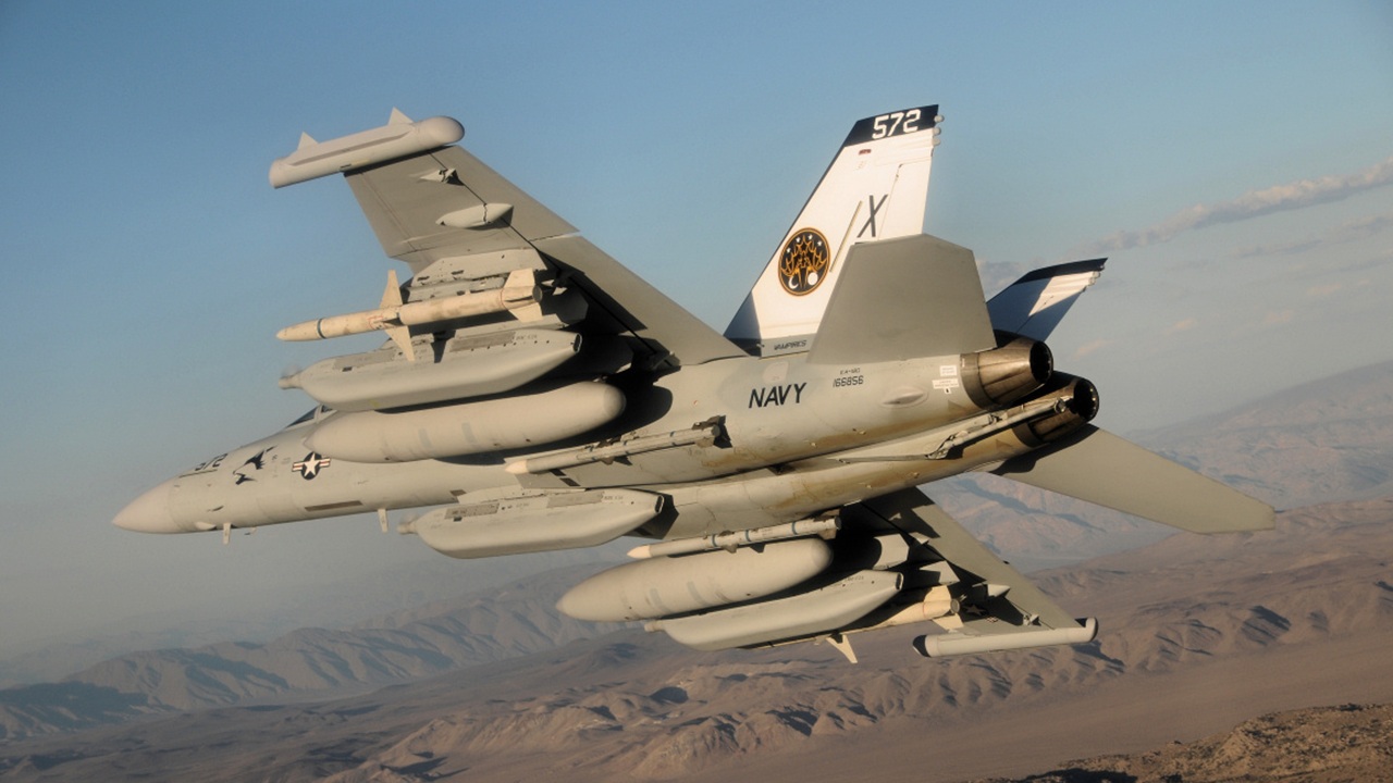 An EA-18G Growler in flight.