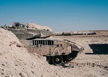 An Israel Defense Force Merkava Mark 3 tank in training.