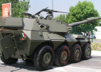 A Centauro tank destroyer on display.