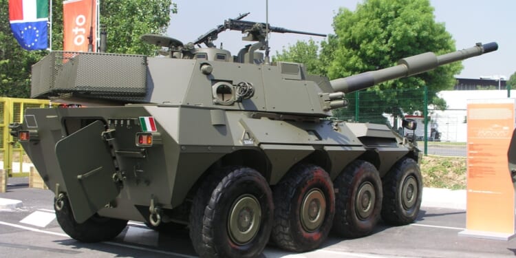 A Centauro tank destroyer on display.