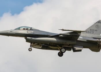 A Taiwanese F-16 in flight.