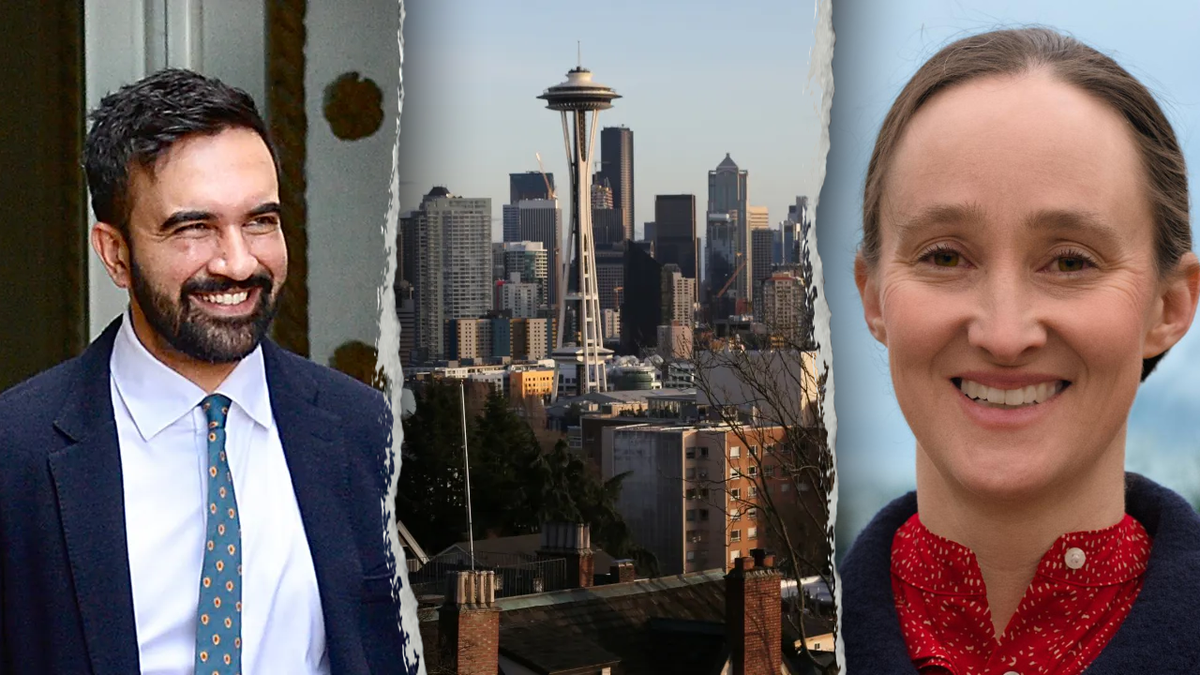 Split of Zohran Mamdani, the Seattle skyline and Katie Wilson