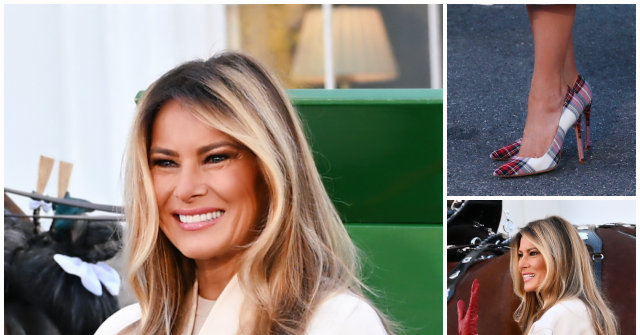 Melania Trump Kicks Off the Holidays in Tartan Manolo Blahniks