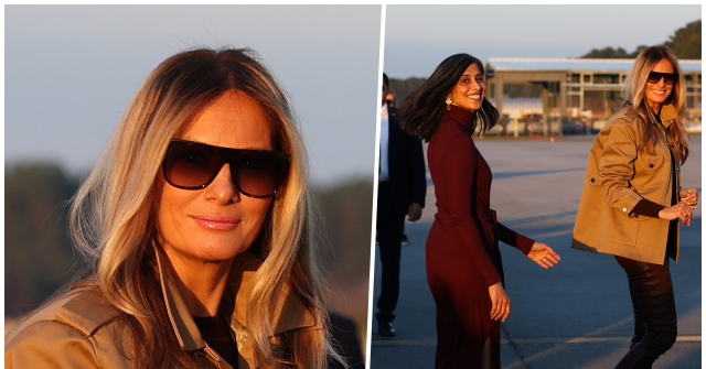 Melania Trump, Usha Vance Glow in Shades of Autumn for Trip to North Carolina