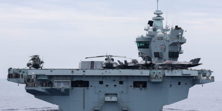 The Royal Navy Queen Elizabeth-class aircraft carrier HMS Prince of Wales (R09) operates in the Mediterranean Sea with NATO allied and partnered ships May 11, 2025.