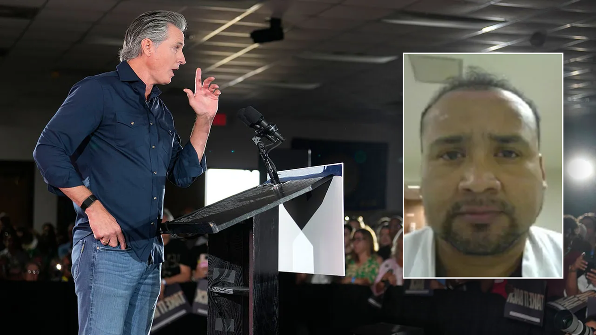 California Democratic Gov. Gavin Newsom (left) is under fire for his sanctuary policies after illegal immigrant Humberto Munoz-Gatica (right) allegedly killed an elderly man in an impaired driving incident in Orange County.