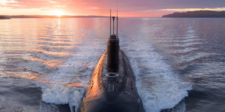 nuclear submarine in the Kola Bay.