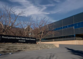The temporary headquarters of US Space Command, in Colorado.