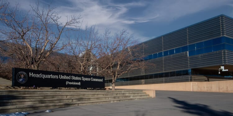 The temporary headquarters of US Space Command, in Colorado.