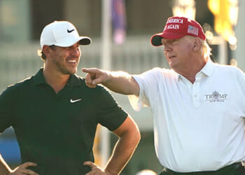 President Trump Drains a Chip Shot in Front of Top Golfer Brooks Koepka