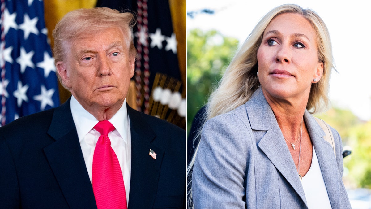 Left: President Donald Trump; Right: Rep. Marjorie Taylor Greene