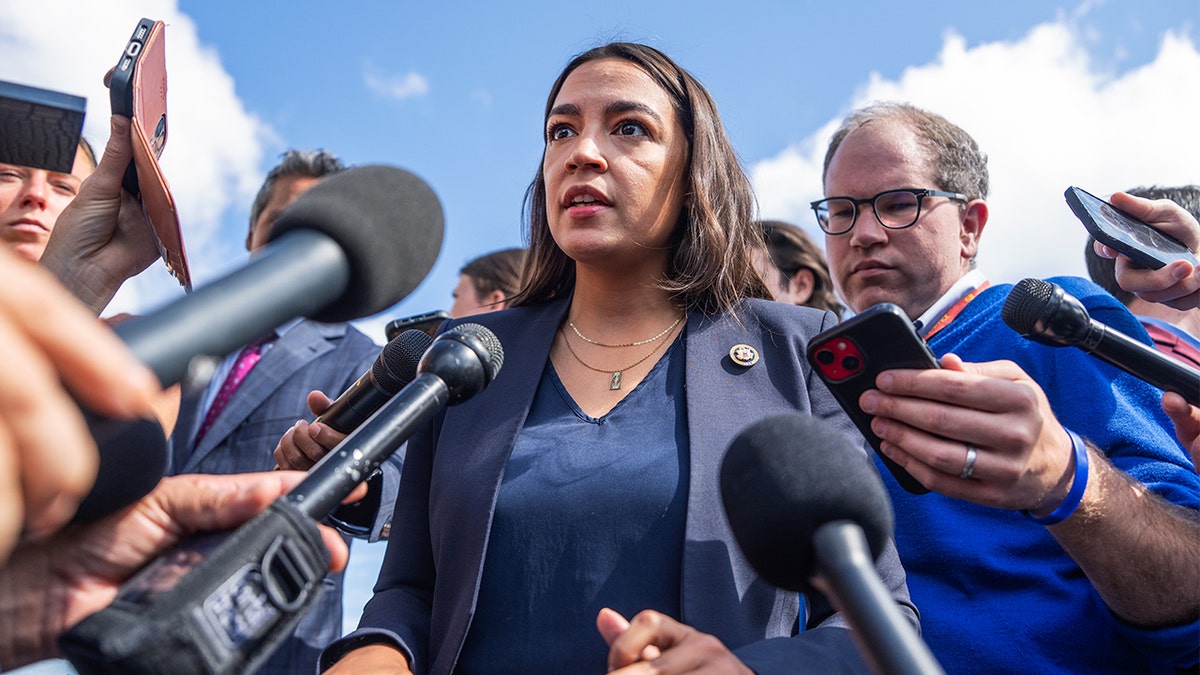 AOC speaks with reporters on Capitol Hill