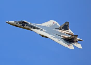 A Russian Su-57 Felon in flight.