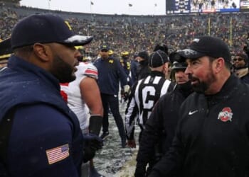Ryan Day, Sherrone Moore Derail Flag-Planting Attempt After Ohio State-Michigan Game