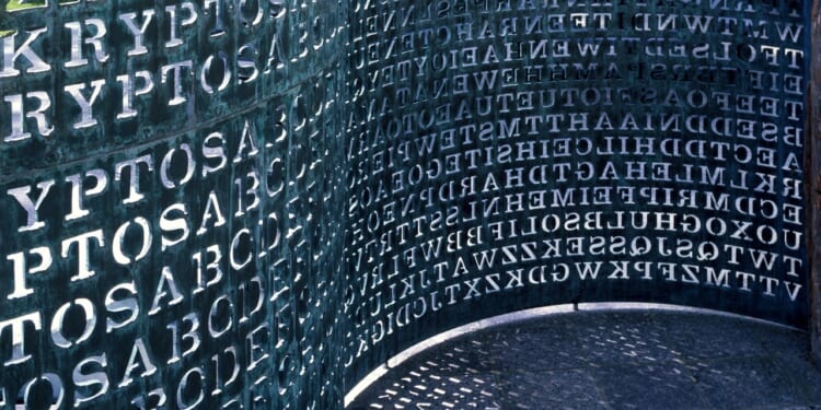 The CIA's "Kryptos" code sculpture.