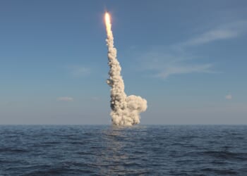 An SLBM in flight.