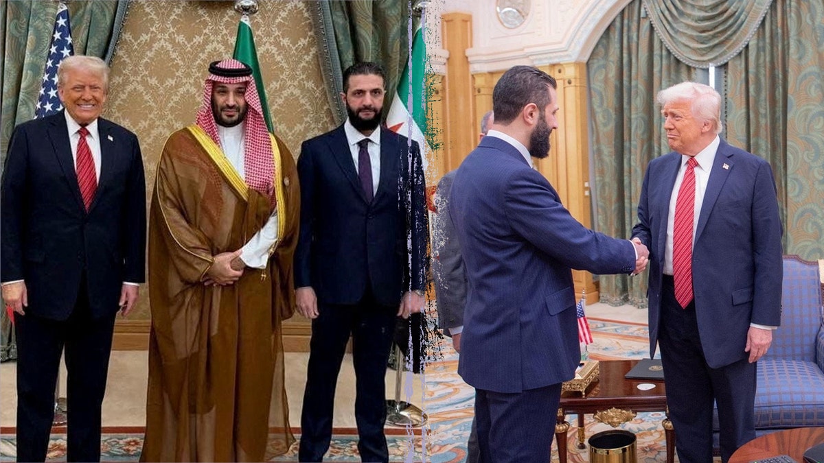 President Donald Trump meets with Syria's interim President Ahmed al-Sharaa and Saudi Arabia's Crown Prince Mohammed bin-Salman.