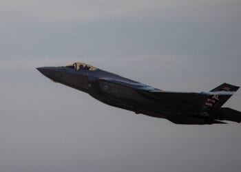 An F-35 in flight.